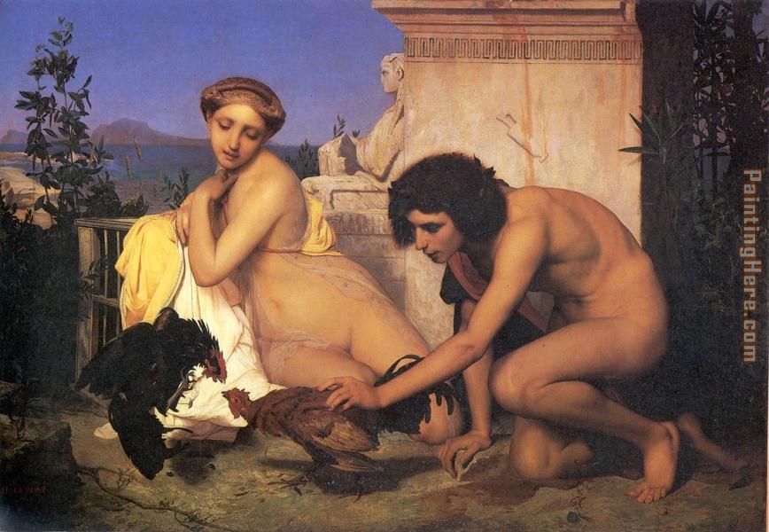 The Cock Fight painting - Jean-Leon Gerome The Cock Fight art painting